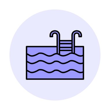  yüzme havuzu ikonu vektör illüstrasyonu