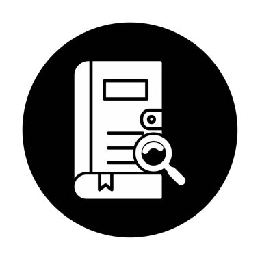 Büyüteç vektör çizimi olan bir kitap. Arama Kitabı kavramı                  