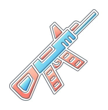 Makine Tüfeği vektör illüstrasyonu