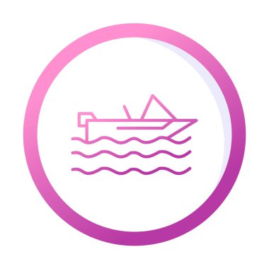 Basit Motorboat simgesi, vektör illüstrasyonu