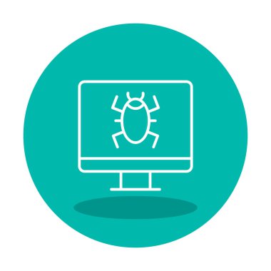 Basit Bilgisayar Virüsü simgesi, vektör illüstrasyonu