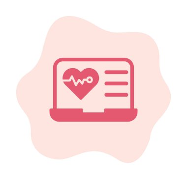 dizüstü bilgisayardaki düz kalp atışı simgesi