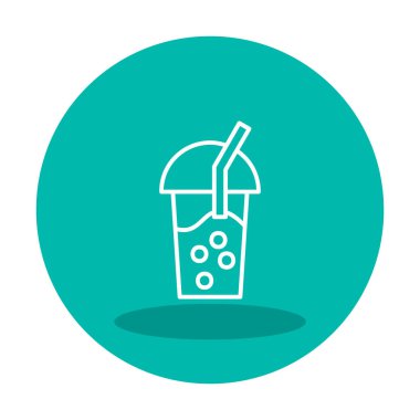 Kabarcık Çay ikonu vektör illüstrasyonu