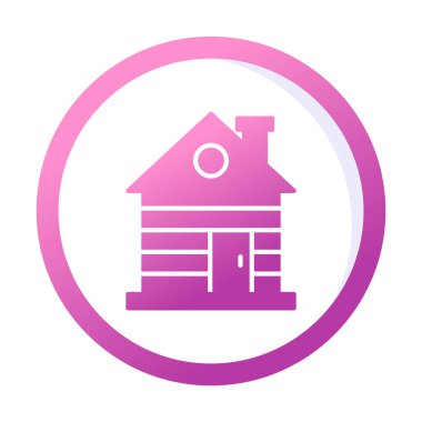 ahşap ev simgesi, vektör illüstrasyonu