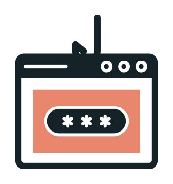 Basit Parola Kopyalama simgesi, vektör illüstrasyonu