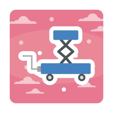 Makas kaldırma simgesi tasarımı, vektör illüstrasyonu