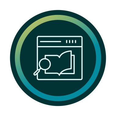 Basit Araştırma Kitabı simgesi, vektör illüstrasyonu