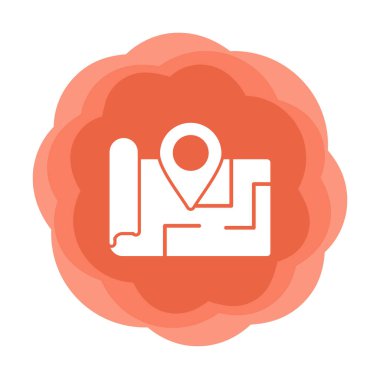 Konum iğnesi, vektör illüstrasyonlu harita simgesi