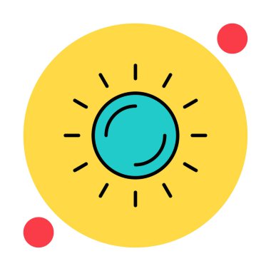 Güneş düz simge vektör çizim