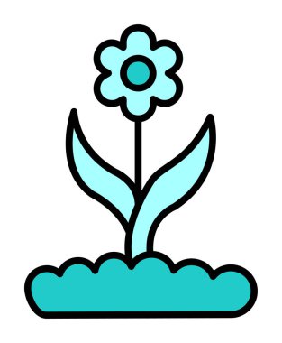 Basit bir çiçek vektör simgesi. dizayn