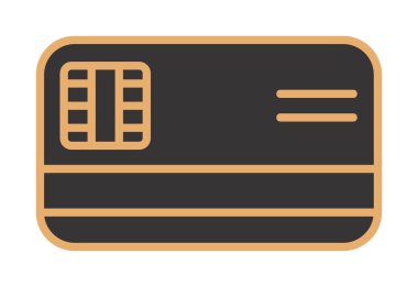 Kredi kartı simgesi, vektör illüstrasyonu basit tasarım