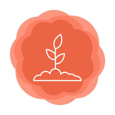 Yer simgesinde büyüyen bitki, vektör illüstrasyonu 