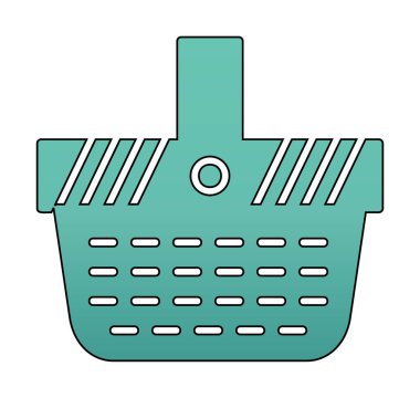 piknik sepeti web simgesi, vektör illüstrasyonu 