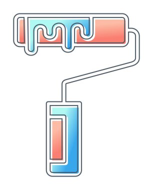 Modern Paint Roller simgesinin vektör çizimi              