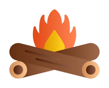 Basit düz ateş ikonu, vektör illüstrasyonu