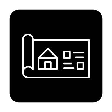 Ev Planı simgesi, vektör illüstrasyonu            