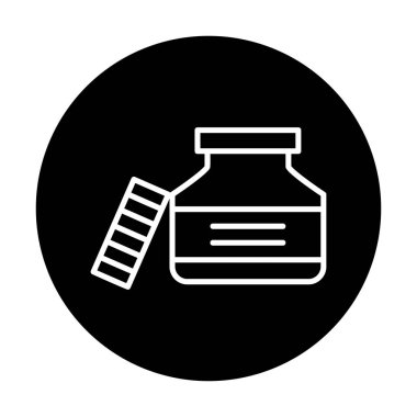 Mürekkep kavanozu simgesinin vektör çizimi 