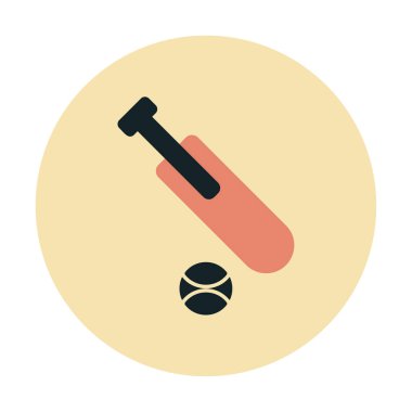 Kriket simgesi vektör ana hatları tasarım çizimi.