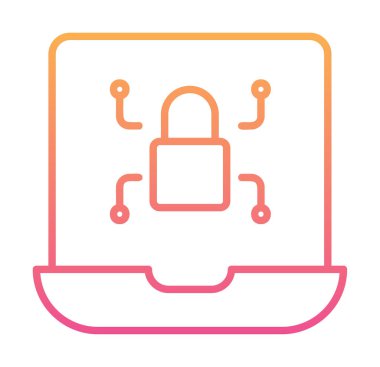 bilgisayar kilidi vektör illüstrasyonu 