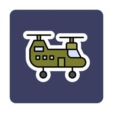 Askeri Heliciopter vektör ikonu. biçim düzdür  