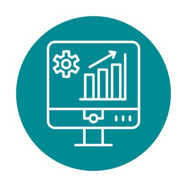 Basit Pazar Analizi simgesi, vektör illüstrasyonu