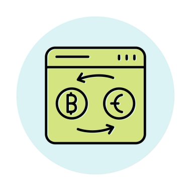 döviz kuru web sitesi vektör simgesi