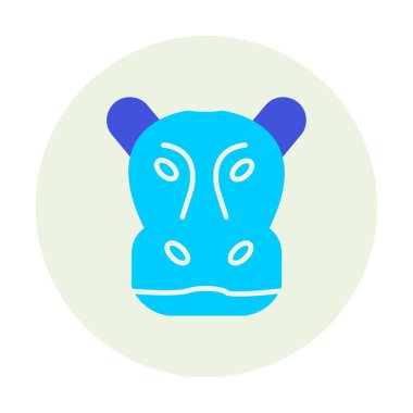 Hippopotamus baş ikon vektör çizimi