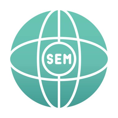 Basit düz küre ve Sem simgesi illüstrasyonu