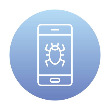 Mobil Virüs izole edilmiş vektör simgesine sahip akıllı telefon 