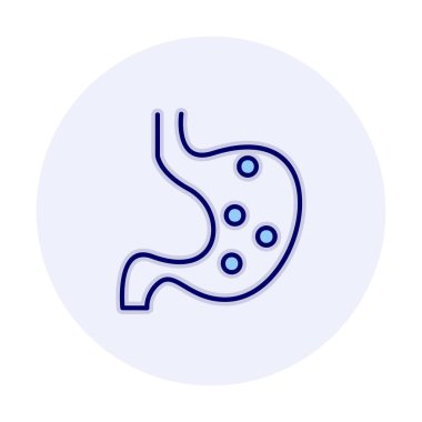 İnsan mide ikonu. Beyaz arkaplanda izole edilmiş web tasarımı için İnsan mide vektörü simgesi