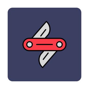 İsviçre bıçak ikonu vektörü beyaz arkaplanda izole edildi 