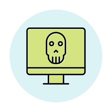 Ölü Bilgisayar Ekran simgesi, vektör illüstrasyonu 