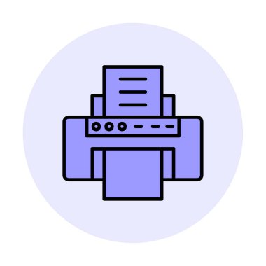 Yazıcı simgesi vektör illüstrasyonu