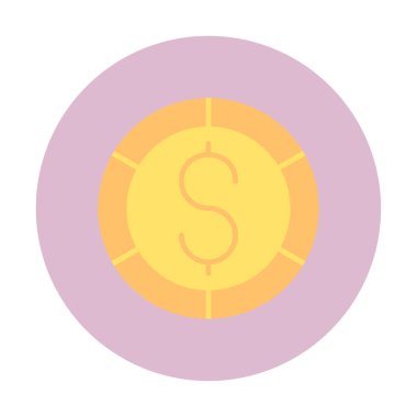 dollar coin icon, vector illustration