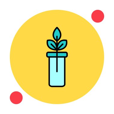 bir test tüpünde bitki, gmo konsepti, vektör illüstrasyonu  