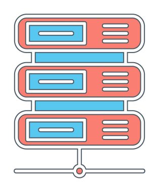 Veri sunucu simgesinin vektör illüstrasyonu 