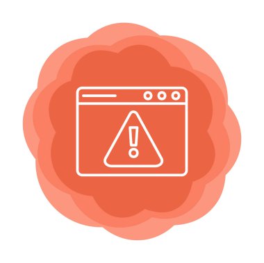 Basit Web Uyarı simgesi, vektör illüstrasyonu