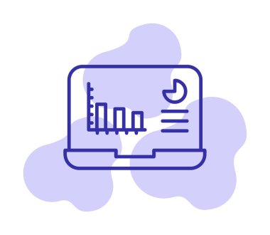 Dizüstü bilgisayar simgesindeki Analizlerin vektör çizimi