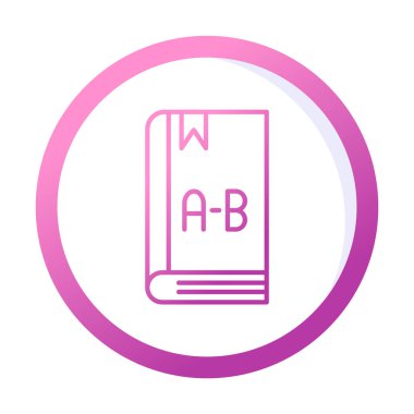 İngilizce kitap ikonu vektör illüstrasyonu 