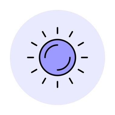 Güneş düz simge vektör çizim