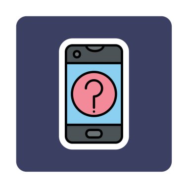 Yardım veya mobil destek simgesi, vektör illüstrasyonu 