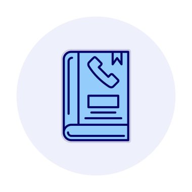 Telefon Rehberi düz simgesi, vektör çizim