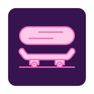 Basit kaykay simgesi, vektör illüstrasyonu