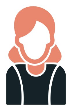 Kadın avatar simgesi, vektör illüstrasyonu 