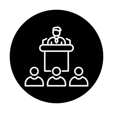 Basit Konferans simgesi, vektör illüstrasyonu