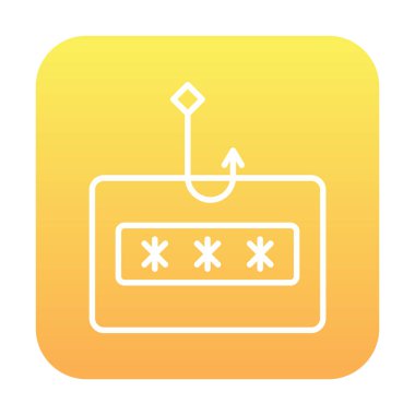 düz phishing çizgi vektör çizimi 