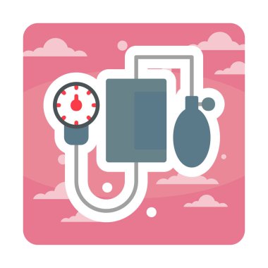 Basit Kan basıncı ölçüm simgesi, vektör illüstrasyonu