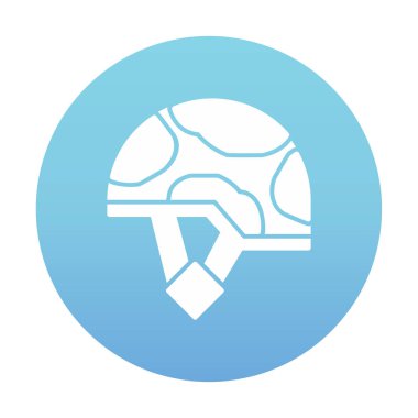 Askeri miğfer vektör renk çizgisi simgesi