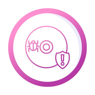 Cd Virüs simgesinin vektör çizimi 