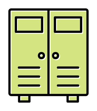 Lockers web simgesi, vektör illüstrasyonu                
